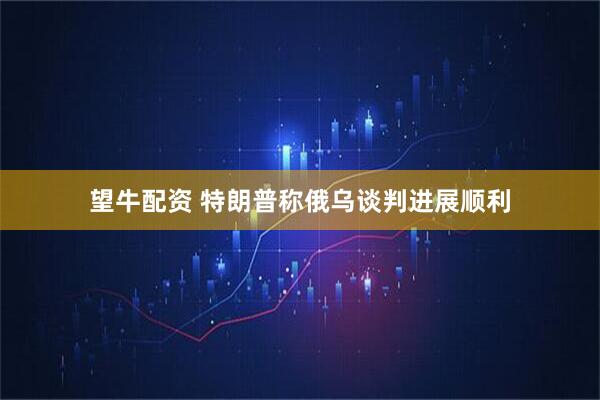 望牛配资 特朗普称俄乌谈判进展顺利